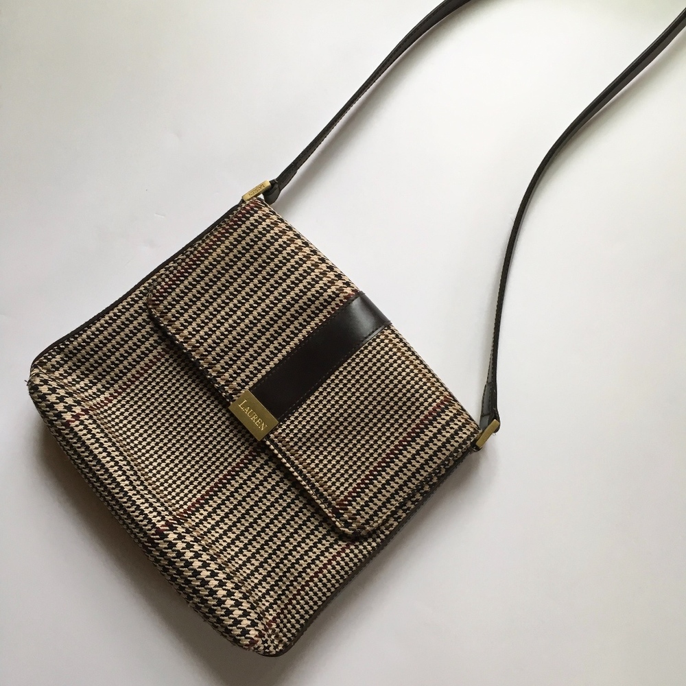 Ralph Lauren houndstooth plaid purse
